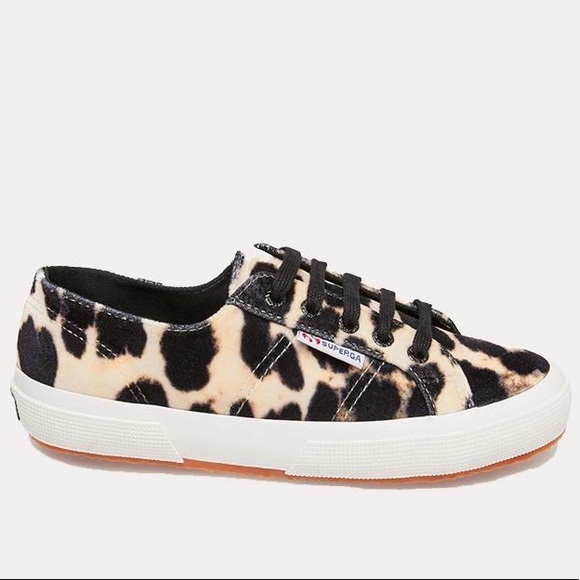 superga leopard velvet sneakers